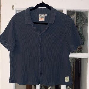 Bearded Goat Blue Waffle Knit Kona Shirt Medium